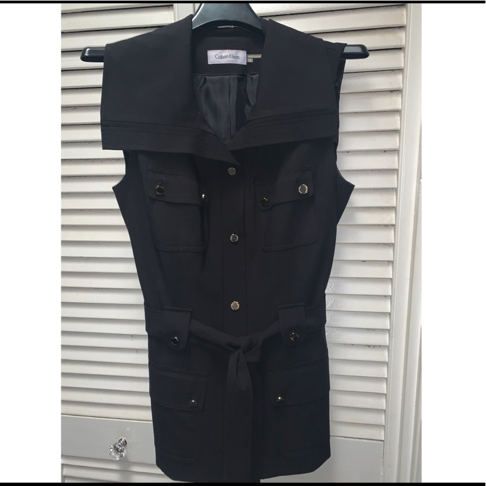 Calvin Klein black thick button down vest